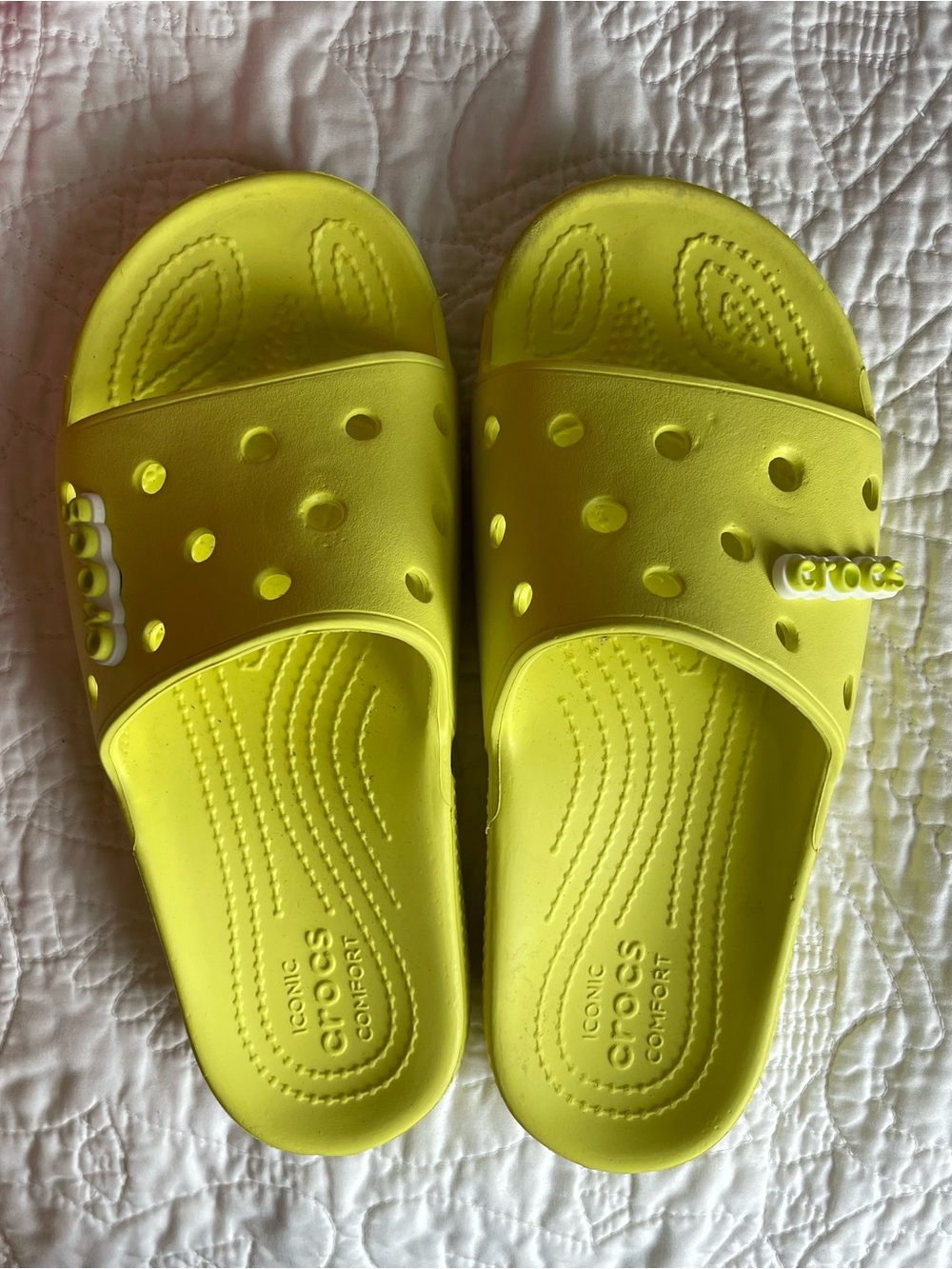 CROCS Slide Sandals in Bright Yellow